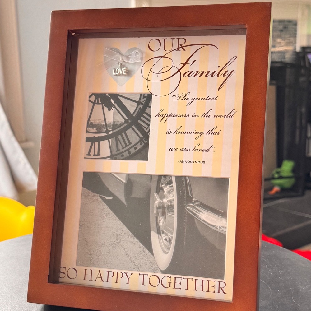 New Vintage Shadowbox Photo Frame Wood 4x6 3x3 Double‎ Picture Display